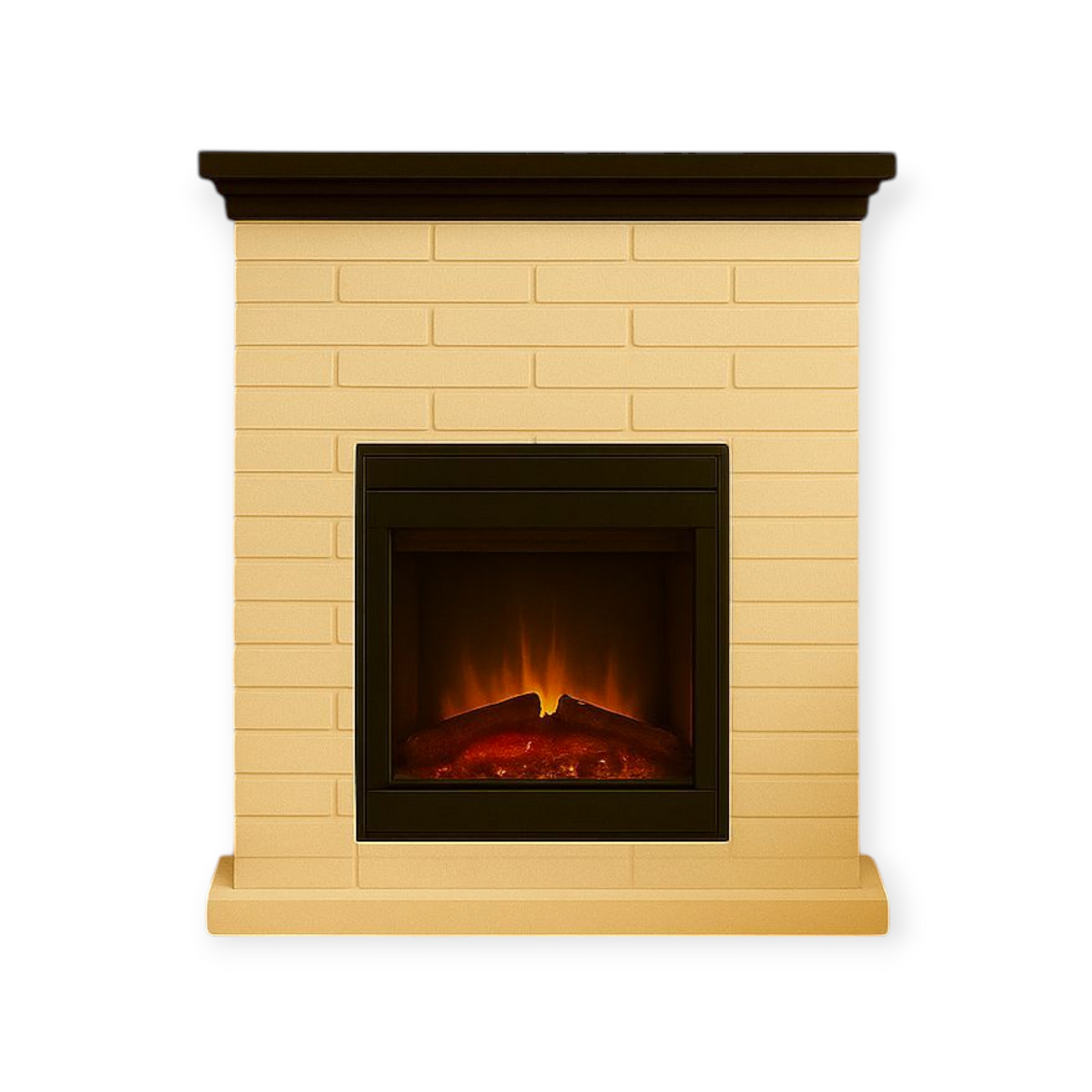 Fireplace. Handmade Base. Wood Top. 3D Electric Insert.