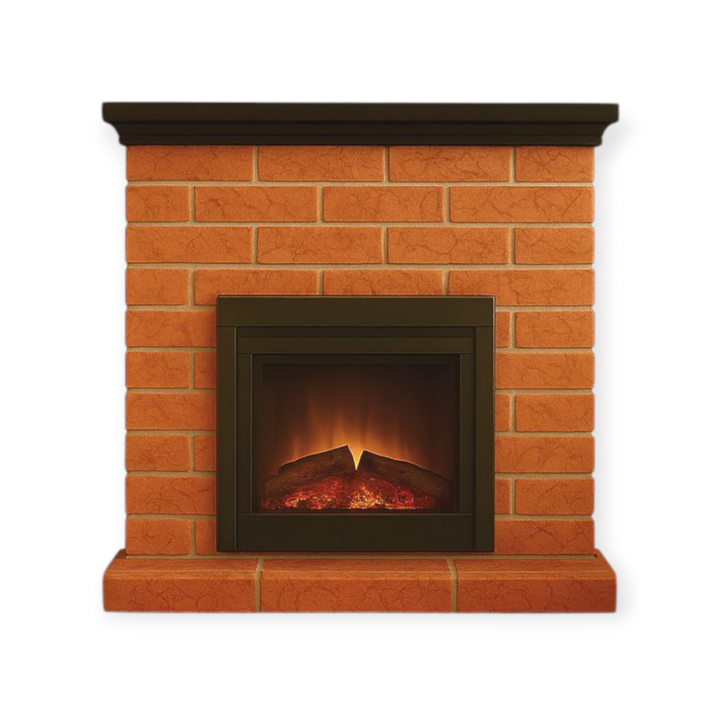 Fireplace. Handmade Base. Wood Top. 3D Electric Insert.