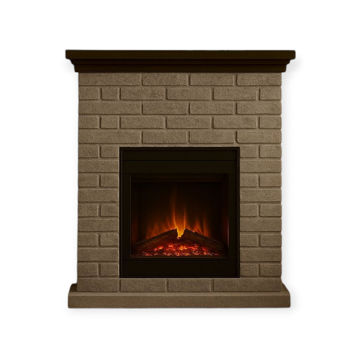 Fireplace. Handmade Base. Wood Top. 3D Electric Insert.