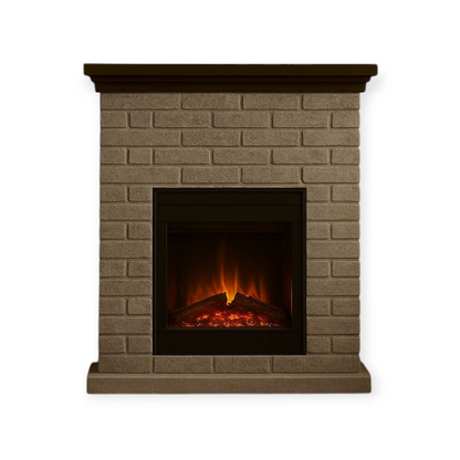Fireplace. Handmade Base. Wood Top. 3D Electric Insert.