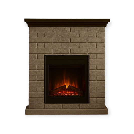 Fireplace. Handmade Base. Wood Top. 3D Electric Insert.